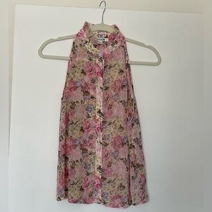 Forever 21 size S floral button down tank top